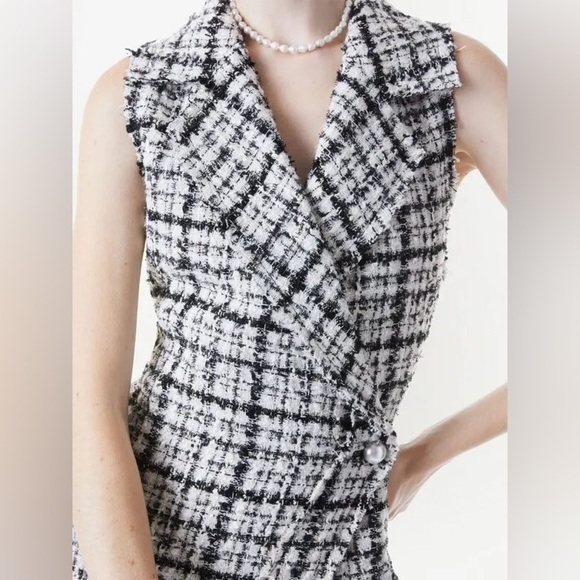 Alice + Olivia Meri Asymmetric Tweed Mini Dress sz 2 NWT 495 - Picture 12 of 16